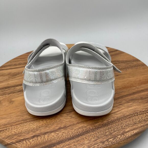 adidas Adilette Sandals Mens Size 13 Gray Glitter Casual Comfort Walking Shoes
